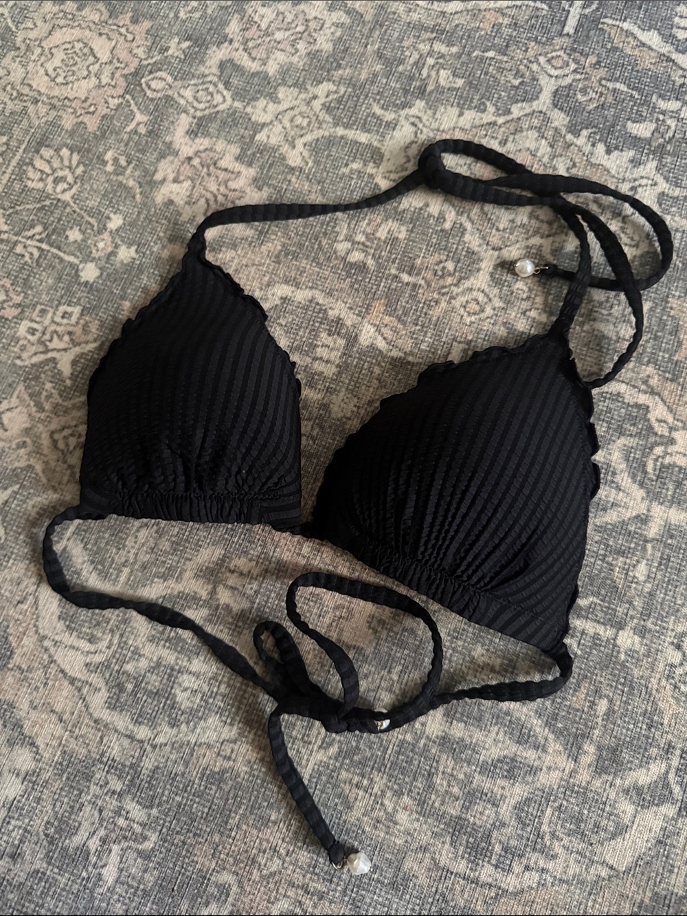 NWOT padded black bikini top